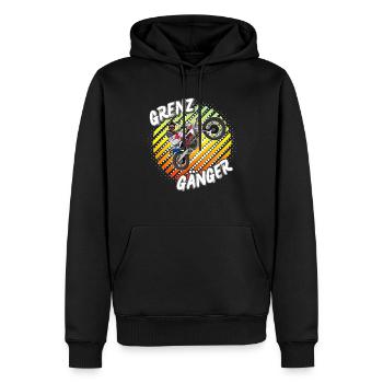 Motocross / Enduro / Freestyle mx / Dirtbike retro - Männer Premium Bio Hoodie - Schwarz - Vorne - Nico (187cm)