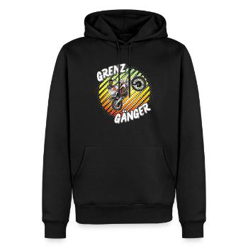 Motocross / Enduro / Freestyle mx / Dirtbike retro - Männer Premium Bio Hoodie - Schwarz - Vorne - Nico (187cm)