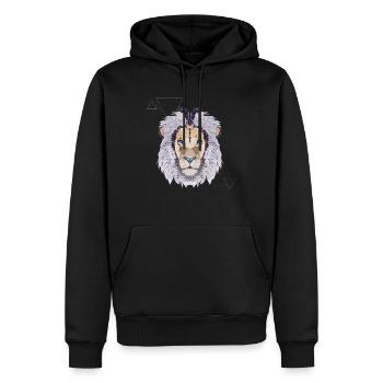 Crystal Lion - Männer Premium Bio Hoodie - Schwarz - Vorne - Nico (187cm)