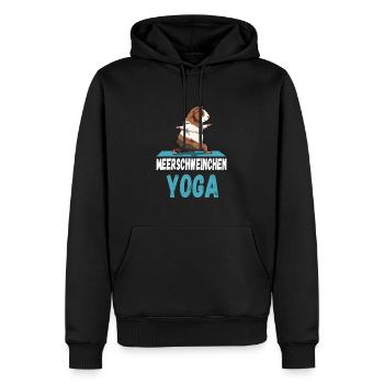 Yoga Meerscheinchen Yogaübung Stretching Dehnen - Männer Premium Bio Hoodie - Schwarz - Vorne - Nico (187cm)