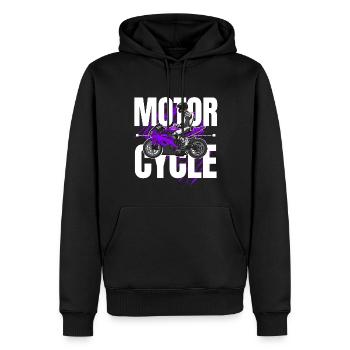 Moto Lifestyle / Moto / Moto motard - Sweat à capuche Premium bio Homme - noir - Devant - Nico (187cm)