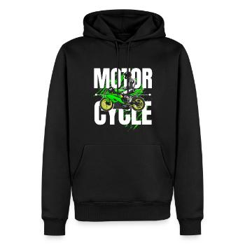 Moto Lifestyle / Moto / Moto motard - Sweat à capuche Premium bio Homme - noir - Devant - Nico (187cm)