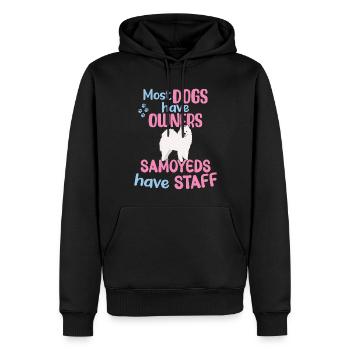 La plupart des chiens ont des propriétaires - Les Samoyèdes ont du personnel - Sweat à capuche Premium bio Homme - noir - Devant - Nico (187cm)