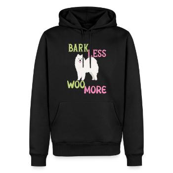 Bark less - Woo more - Sweat à capuche Premium bio Homme - noir - Devant - Nico (187cm)