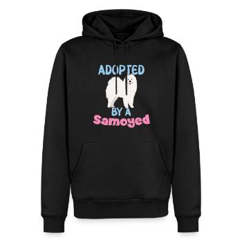 Von einem Samojeden adoptiert - Männer Premium Bio Hoodie - Schwarz - Vorne - Nico (187cm)