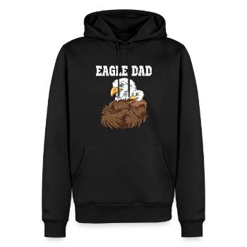 Eagle Dad Eagle Papa und Baby Papa Vatertag - Männer Premium Bio Hoodie - Schwarz - Vorne - Nico (187cm)