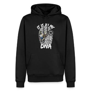 Motocross / Enduro / Freestyle mx / Dirtbike retro - Männer Premium Bio Hoodie - Schwarz - Vorne - Nico (187cm)