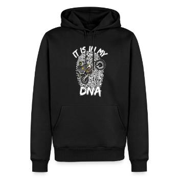 Motocross / Enduro / Freestyle mx / Dirtbike retro - Männer Premium Bio Hoodie - Schwarz - Vorne - Nico (187cm)