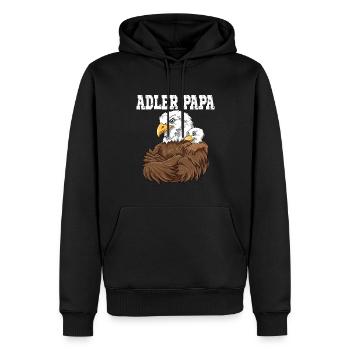 Adler Papa Adler Vater und Baby Papa Vatertag - Männer Premium Bio Hoodie - Schwarz - Vorne - Nico (187cm)