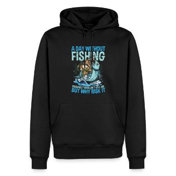 Angeln Fischer Geschenkidee für eine Anglerin - Männer Premium Bio Hoodie - Schwarz - Vorne - Nico (187cm)