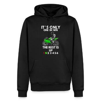 Moto Lifestyle / Moto / Moto motard - Sweat à capuche Premium bio Homme - noir - Devant - Nico (187cm)