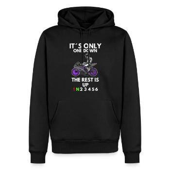 Moto Lifestyle / Moto / Moto motard - Sweat à capuche Premium bio Homme - noir - Devant - Nico (187cm)