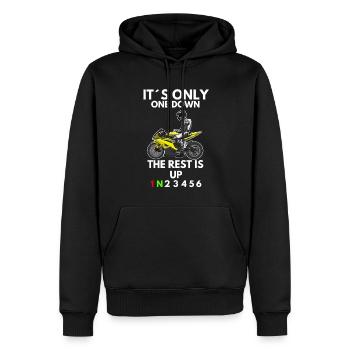 Moto Lifestyle / Moto / Moto motard - Sweat à capuche Premium bio Homme - noir - Devant - Nico (187cm)