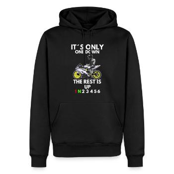 Moto Lifestyle / Moto / Moto motard - Sweat à capuche Premium bio Homme - noir - Devant - Nico (187cm)