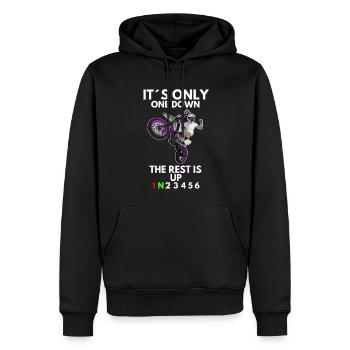 Supermoto / Supermotard / Supermoto Wheelie Biker - Sweat à capuche Premium bio Homme - noir - Devant - Nico (187cm)