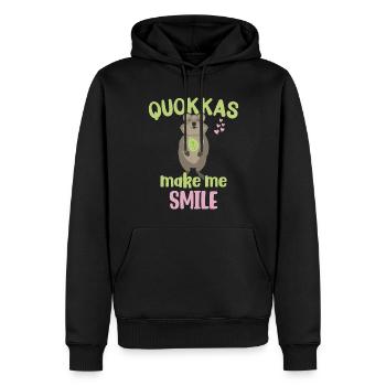 Les quokkas me rendent heureux - Grinning Quokka - Sweat à capuche Premium bio Homme - noir - Devant - Nico (187cm)