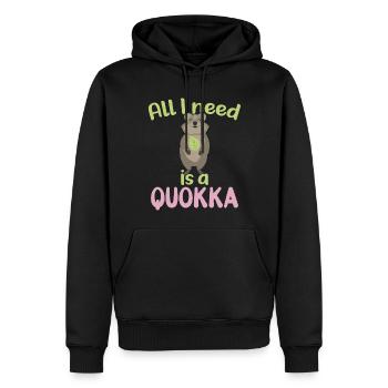 Tout ce dont j’ai besoin est un Quokka / Grinsendes Quokka - Sweat à capuche Premium bio Homme - noir - Devant - Nico (187cm)