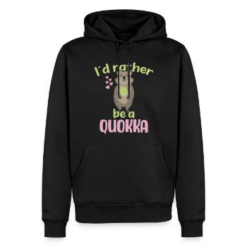 Je préfère être un Quokka / Grinsendes Quokka - Sweat à capuche Premium bio Homme - noir - Devant - Nico (187cm)