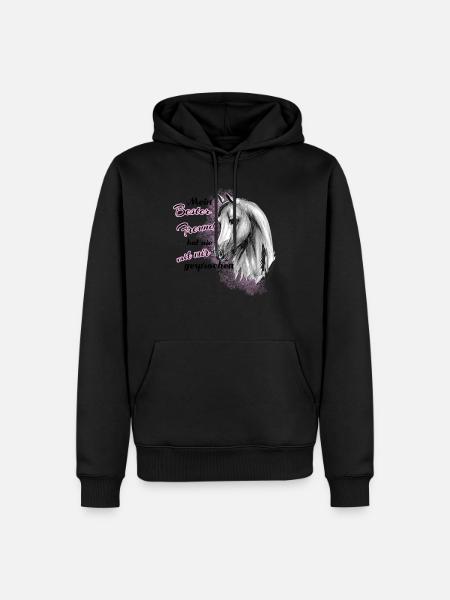 Pferd der beste Freund - Männer Premium Bio Hoodie - Schwarz