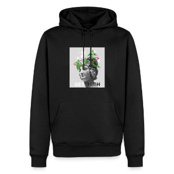 Hoher Denker - Männer Premium Bio Hoodie - Schwarz - Vorne - Nico (187cm)