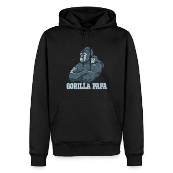 Gorilla Papa Vater und Baby Papa Vatertag - Männer Premium Bio Hoodie - Schwarz - Vorne - Nico (187cm)
