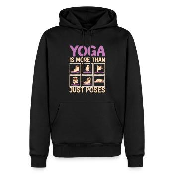 Yoga Is More Than Just Poses Mops Hund - Männer Premium Bio Hoodie - Schwarz - Vorne - Nico (187cm)