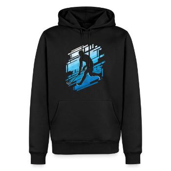 Joueur de floorball Floorballer Graphique Floorball - Sweat à capuche Premium bio Homme - noir - Devant - Nico (187cm)