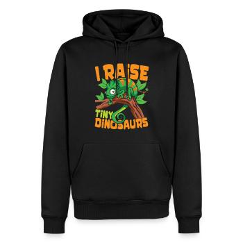 I Raise Tiny Dinosaurs für Reptilienhalter - Männer Premium Bio Hoodie - Schwarz - Vorne - Nico (187cm)