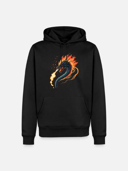 A dragon spitting fire - Men’s Premium Organic Hoodie - black