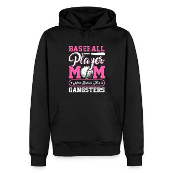 Baseballspieler-Mutter - Baseball - Männer Premium Bio Hoodie - Schwarz - Vorne - Nico (187cm)