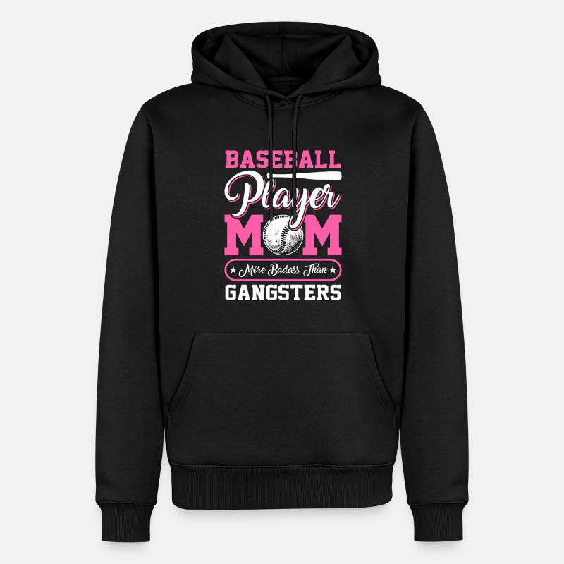 Mère joueuse de baseball - Baseball - Sweat à capuche Premium bio Homme - noir