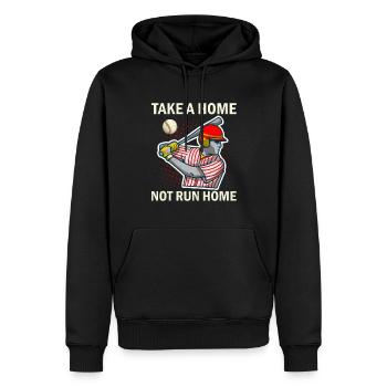 Take A Home Not Run Home - Baseball - Männer Premium Bio Hoodie - Schwarz - Vorne - Nico (187cm)