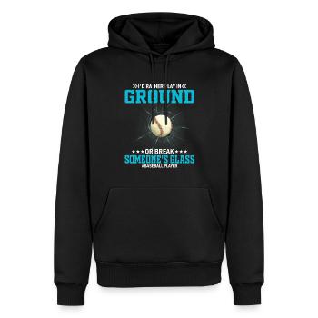 I'd rather play in the ground or someone's - Men’s Premium Organic Hoodie - black - Front - Nico (187cm)