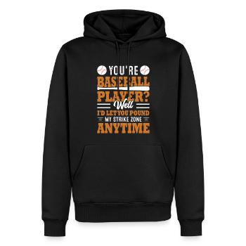 Sie sind Baseballspieler - Baseball - Männer Premium Bio Hoodie - Schwarz - Vorne - Nico (187cm)