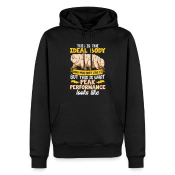 C’est le corps idéal que vous pourriez vouloir - Sweat à capuche Premium bio Homme - noir - Devant - Nico (187cm)