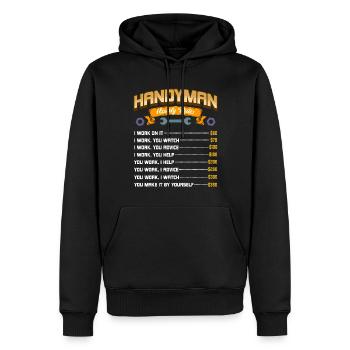 Stundensätze für Handwerker - Handwerker - Männer Premium Bio Hoodie - Schwarz - Vorne - Nico (187cm)