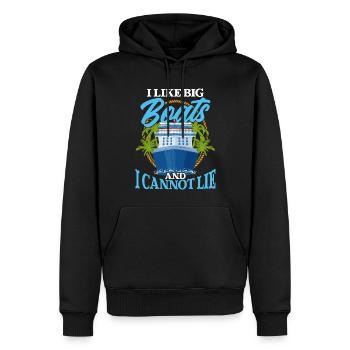 J’aime les gros bateaux et je ne peux pas mentir - - Sweat à capuche Premium bio Homme - noir - Devant - Nico (187cm)