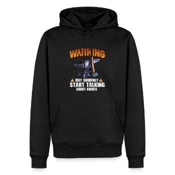 L’avertissement peut soudainement commencer à croiser les couteaux - Sweat à capuche Premium bio Homme - noir - Devant - Nico (187cm)