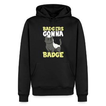 Les blaireaux deviennent des badges - blaireaux à miel - Sweat à capuche Premium bio Homme - noir - Devant - Nico (187cm)