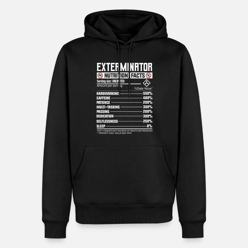 Exterminator Nutrion Facts - Schädlingsbekämpfung - Männer Premium Bio Hoodie - Schwarz