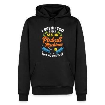 Je dépense trop en flipper - flipper - Sweat à capuche Premium bio Homme - noir - Devant - Nico (187cm)