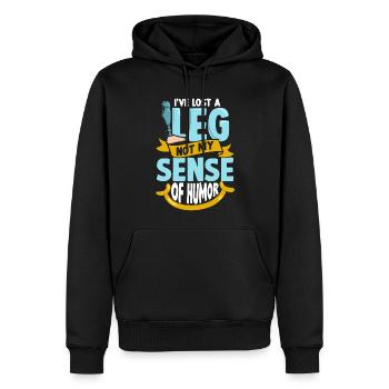 Ich habe das Bein verloren, nicht meinen Sinn für - Männer Premium Bio Hoodie - Schwarz - Vorne - Nico (187cm)