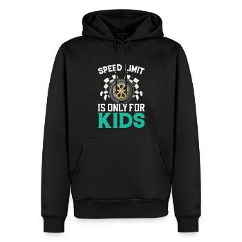Geschwindigkeitsbegrenzung ist nur für Kinder - - Männer Premium Bio Hoodie - Schwarz - Vorne - Nico (187cm)