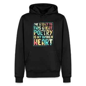 Das Geheimnis dieser großen Poesie - Poet Poetry - Männer Premium Bio Hoodie - Schwarz - Vorne - Nico (187cm)