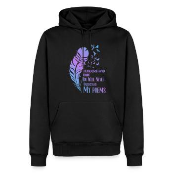 Je comprends que tu ne le feras jamais - Poet Poetry - Sweat à capuche Premium bio Homme - noir - Devant - Nico (187cm)