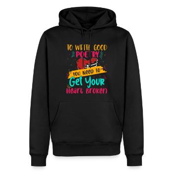 Writing Good Poetry - Poet Poetry - Men’s Premium Organic Hoodie - black - Front - Nico (187cm)