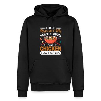 Ich habe meine Ramen-Nudel aktualisiert - Männer Premium Bio Hoodie - Schwarz - Vorne - Nico (187cm)