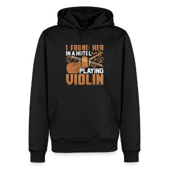 Ich fand sie in einem Hotel, als sie Geige - Männer Premium Bio Hoodie - Schwarz - Vorne - Nico (187cm)