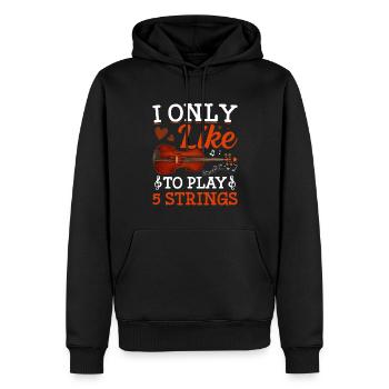 Ich spiele nur gerne 5 Saiten - Violine - Männer Premium Bio Hoodie - Schwarz - Vorne - Nico (187cm)