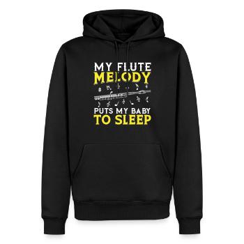 Ma mélodie de flûte fait mon bébé - Sweat à capuche Premium bio Homme - noir - Devant - Nico (187cm)